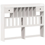 ZNTS Bookcase Bed without Mattress White 150x200 cm King Solid Wood Pine 3322799