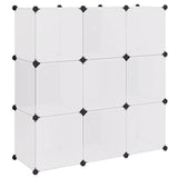 Storage Cube Organiser with 9 Compartments Black and White 244924