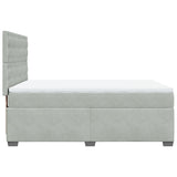 Box Spring Bed with Mattress Light Grey 140x190 cm Velvet 3290918