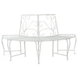 Tree Bench 4-Seater 160 x 80 x 89 cm Steel Antique White 42029528