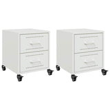 Bedside Cabinets 2 pcs White 36x39x43.5 cm Steel 846637