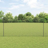 Welded Wire Fence with Post 10 x 1.4 m PVC-Coated Steel 3336572