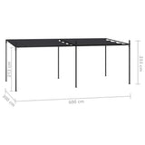 Gazebo with Retractable Roof 600x300x233 cm Anthracite 313634