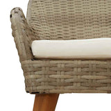 Garden Dining Set with Cushion 7 pcs Beige Poly Rattan 3261702