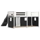 Bunk Bed without Mattress with Slide White and Black 80x200 cm 3284119