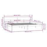 Bed Frame without Mattress White Solid Wood Super King 810163