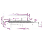 Bed Frame without Mattress Black Solid Wood Super King 810166