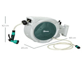 Retractable Hose Reel Wall Mounted, 202m Garden Hose Pipe Reel with Lock, Auto Rewind, 7 in 1 Spray T3398P314120