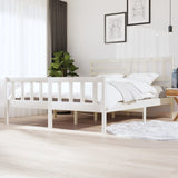 Bed Frame without Mattress White Super King Solid Wood 3101169