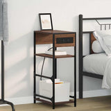 Bedside Cabinet Brown Oak 40 x 27 x 76 cm Engineered Wood 859574