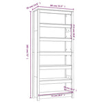 ZNTS Book Cabinet White 80x35x183 cm Solid Wood Pine 821695