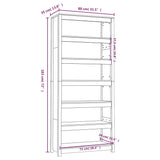 ZNTS Book Cabinet White 80x35x183 cm Solid Wood Pine 821695