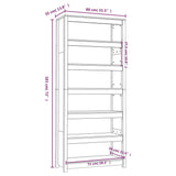 Book Cabinet Grey 80x35x183 cm Solid Wood Pine 821696