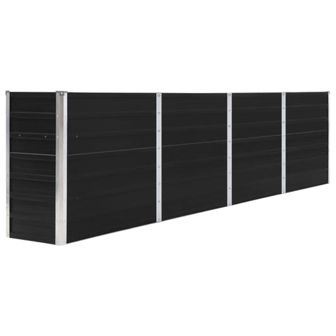 ZNTS Raised Garden Bed 320x40x77 cm Galvanised Steel Anthracite 47051