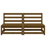 Garden Middle Sofas 2 pcs Honey Brown Solid Wood Pine 805683