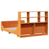Bookcase Bed without Mattress Wax Brown 135x190 cm Double Solid Wood 3323823
