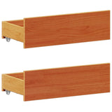 Bookcase Bed without Mattress Wax Brown 140x190 cm Solid Wood Pine 3308935