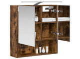 Bathroom Mirror Cabinet with Shelf Smoked Oak 50 x 14.5 x 70 cm 889211