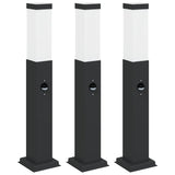 Bollard Lights with Sensor 3 pcs 50 cm Black IP44 4006078