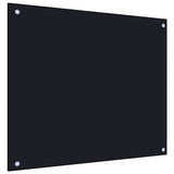 Kitchen Backsplash Black 70 x 60 cm Tempered Glass 249483