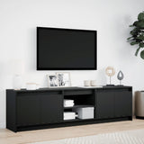 TV Cabinet with LED Black 180x34x50 cm Engineered Wood 3307913
