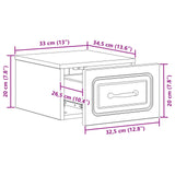 Wall-Mounted Bedside Cabinet 2 pcs Black 34.5 x 33 x 20 cm 899278