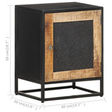 Bedside Cabinet 40x30x50 cm Rough Mango Wood 323146