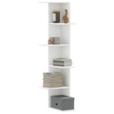 Wall Corner Shelf White 36.5x36.5x140 cm Engineered Wood 852627