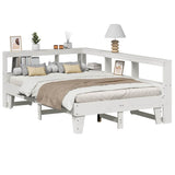 Bookcase Bed without Mattress White 120x200cm Solid Wood Pine 3324542