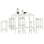 7 Piece Bar Set White Solid Wood Pine 3124708