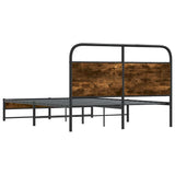 Bed Frame Without Mattress 140x190 cm Smoked Oak Engineered Wood 4100374