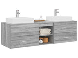 Bathroom Cabinet Set 3 pcs Grey Sonoma 49.5 x 41 x 62.5 cm 3405840