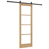 Sliding Door Natural and Black 73.5 x 211 cm 3332381