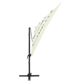 Garden Parasol Sand Polyester 4-Tier Foldable Garden Parasol 313820