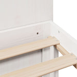 ZNTS Bookcase Bed without Mattress White 180x200 cm Super King Solid Wood Pine 3322717