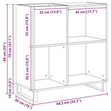 Record Cabinet Black Oak 85 x 38 x 89 cm Engineered Wood 862916