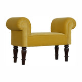 Mini Mustard Velvet Bench IN1351