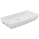 Luxury Basin Rectangular Matt White 71x38 cm Ceramic 146954