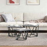 Coffee Table 3 pcs Grey Sonoma Engineered Wood and Steel 868282