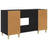 Desk with Shelf Black Oak 140 x 50 x 75 cm Engineered Wood 886236