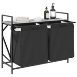 Laundry Basket 2 Compartments with Shelf Grey Sonoma 859078