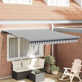 Retractable Awning Anthracite and White 3x2.5 m Fabric&Aluminium 3216138