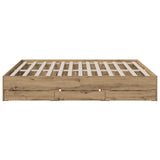 Bed Frame with Storage Artisan Oak 180 x 200 cm Engineered wood 3445761