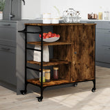 Kitchen Trolley Smoked Oak 87.5x38.5x84.5 cm Engineered Wood 842388
