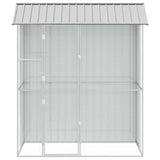 Bird Cage with Storage Grey 215 x 110 x 247 cm Galvanised Steel 3325173