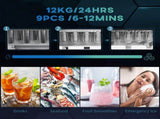 Ice Maker Machine Counter Top, 12Kg in 24 Hrs, 9 Cubes Ready in 6-12Mins, Portable Ice Cube Maker T3398P343018