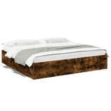 Bed Frame without Mattress Smoked Oak 200x200 cm 3280990