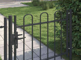 Fence Gate BOXTEL 103 x 150 cm Powder-Coated Steel Grey 42008867