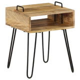 ZNTS Bedside Table Solid Mango Wood 40x34x47 cm 246019