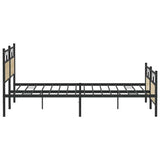 Metal Bed Frame without Mattress Sonoma Oak 193x201 cm 3325100